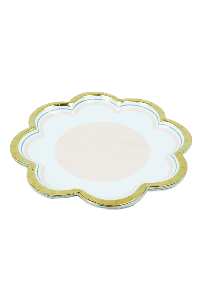 paper plates with gold trim